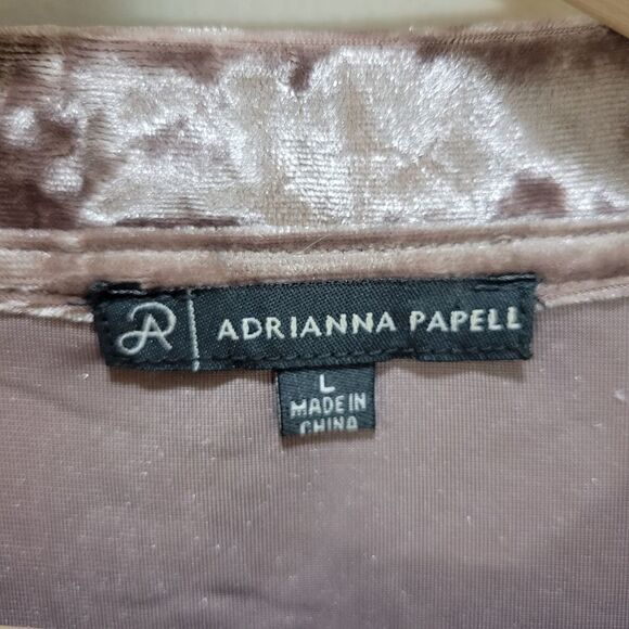 Adrianna Papell Blush Crushed Velour Top - Picture 3 of 10